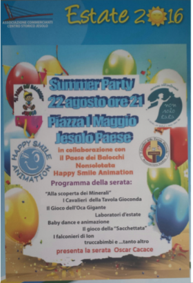 ESTATE 2016  SUMMER PARTY - IL PAESE DEI  BALOCCHI JESOLO