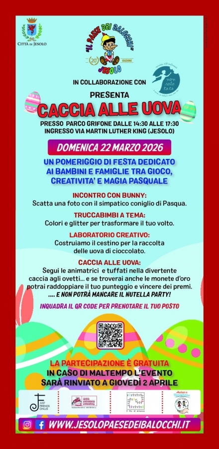 CACCIA ALLE UOVA - DOMENICA 22 MARZO 2026 - IL PAESE DEI  BALOCCHI JESOLO