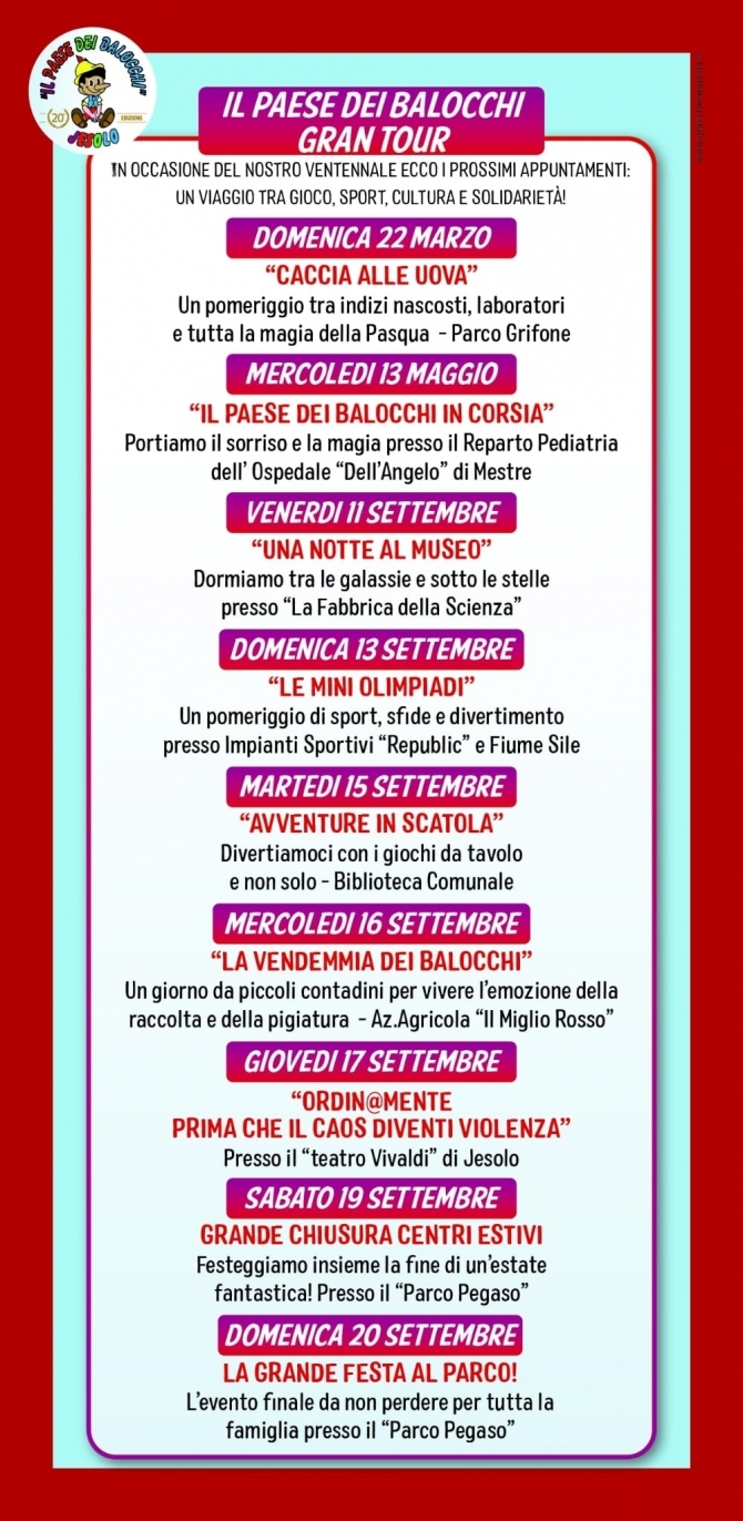 IL PAESE DEI BALOCCHI GRAN TOUR - IL PAESE DEI  BALOCCHI JESOLO