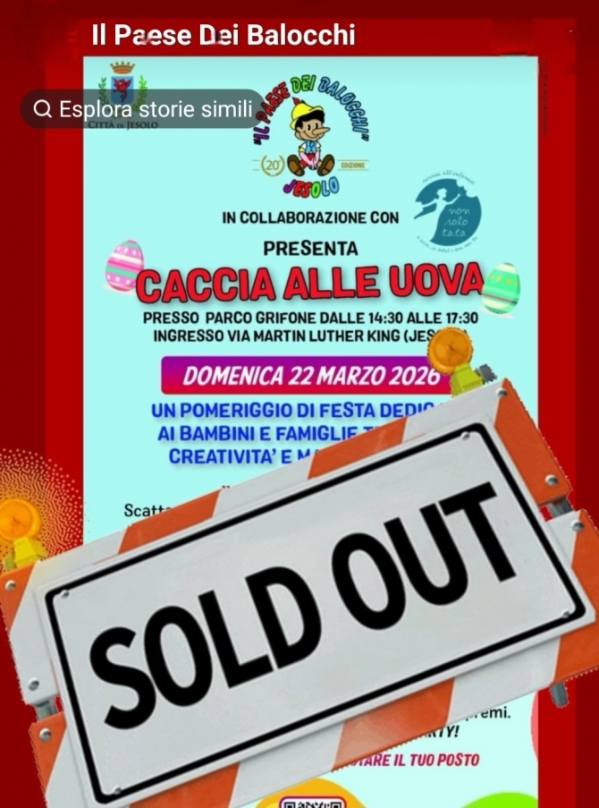 CACCIA ALLE UOVA - DOMENICA 22 MARZO 2026 - IL PAESE DEI BALOCCHI JESOLO